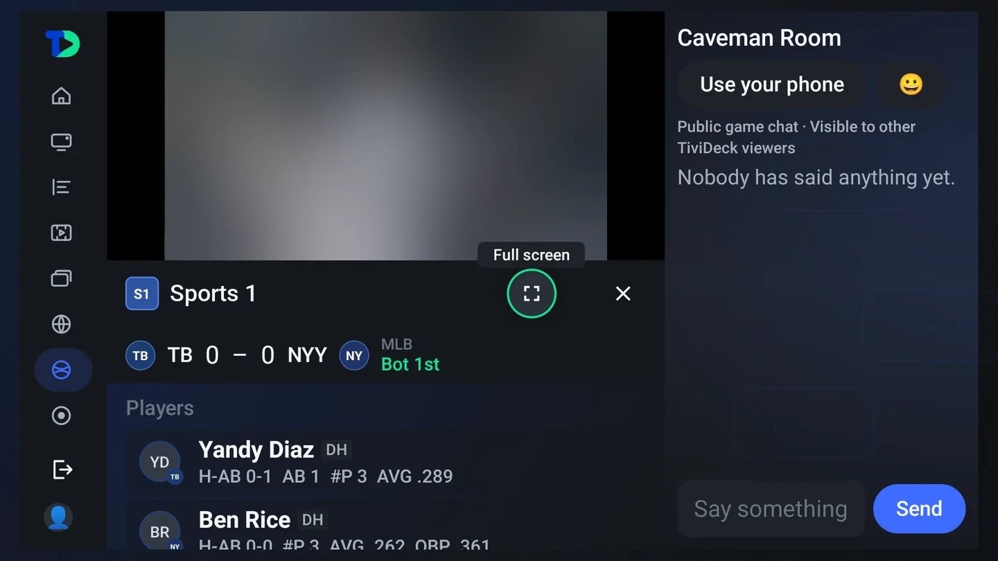 The Caveman Room before anybody has posted, showing Use your phone and the message field.